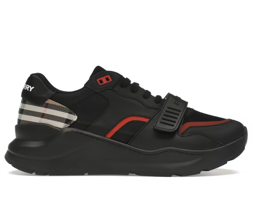 BURBERRY REGIS RUNNER BLACK/RED CHECK