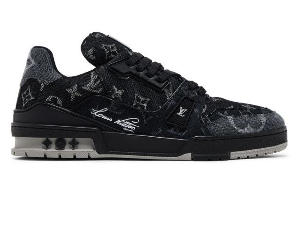 LV TRAINER BLACK DENIM